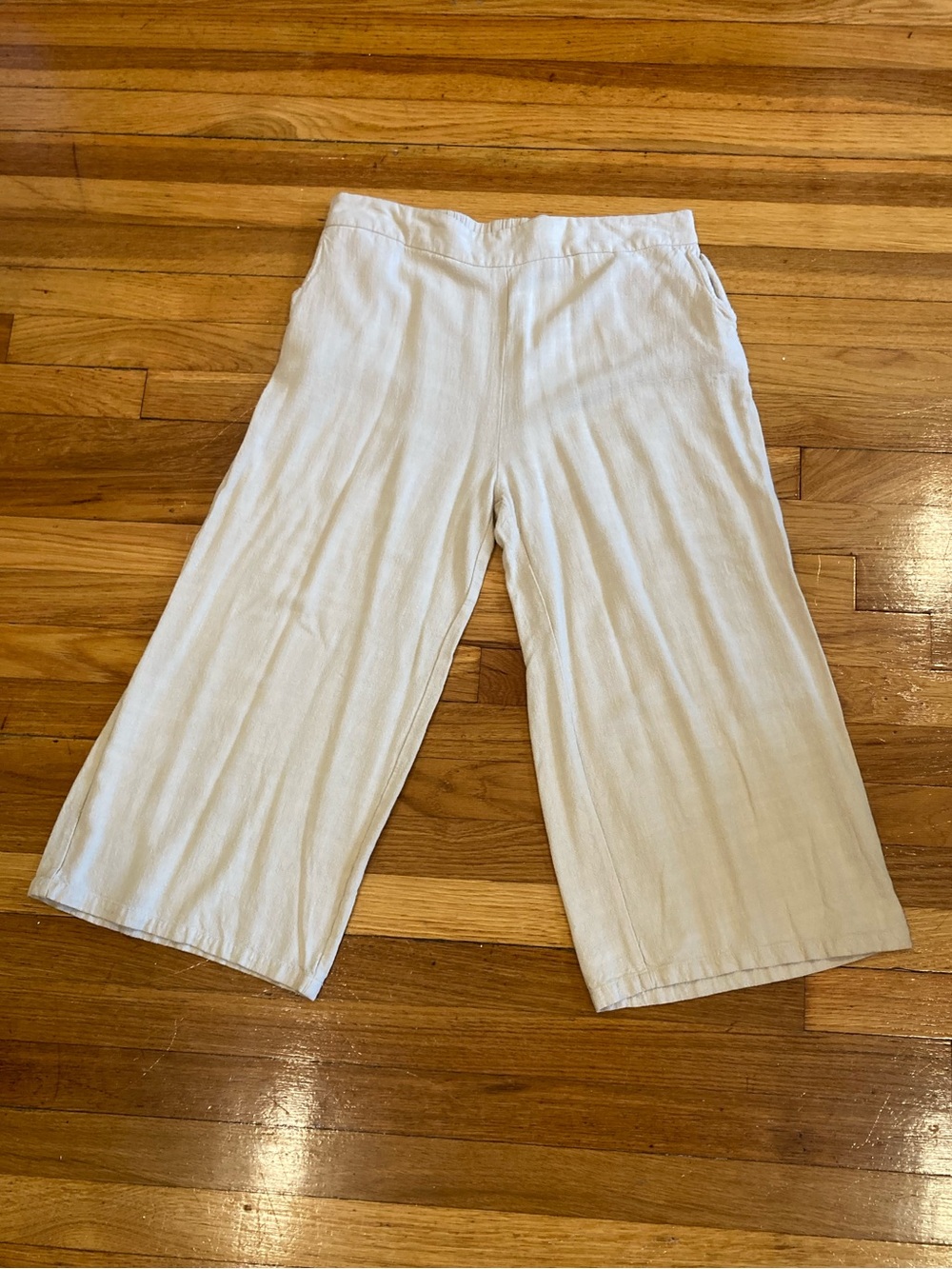 Cotton Linen Blend Wide Leg Pants - Picture 2 of 10